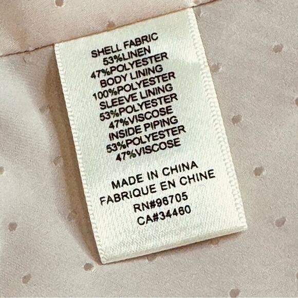 4 Rebecca Taylor TAILORED Peplum Linen Blend Blazer Jacket Light Blue - Picture 14 of 14